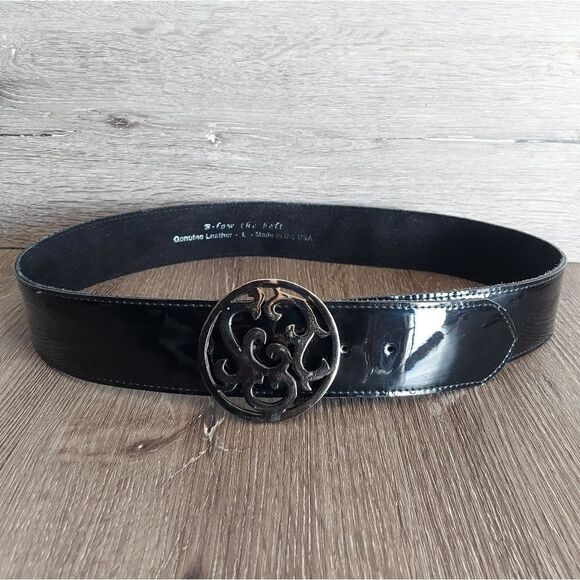B-Low The Belt Black Patent Lether Belt- - Large - Picture 1 of 6